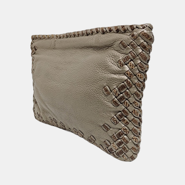Calfskin Clutch Silver