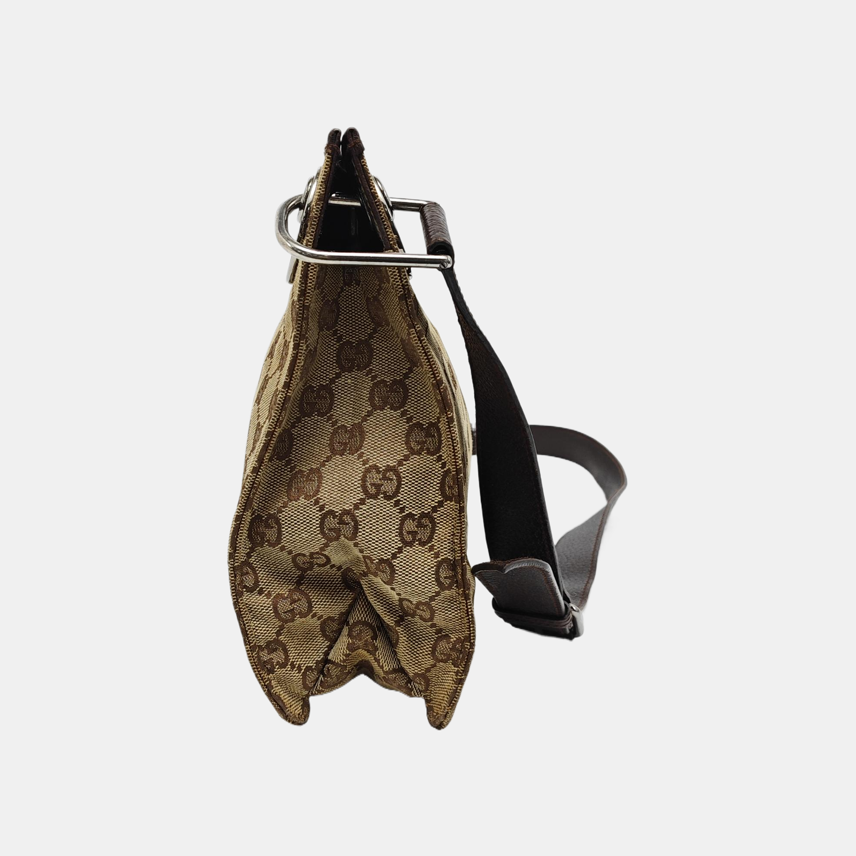 Monogram Canvas Shoulder Bag Brown