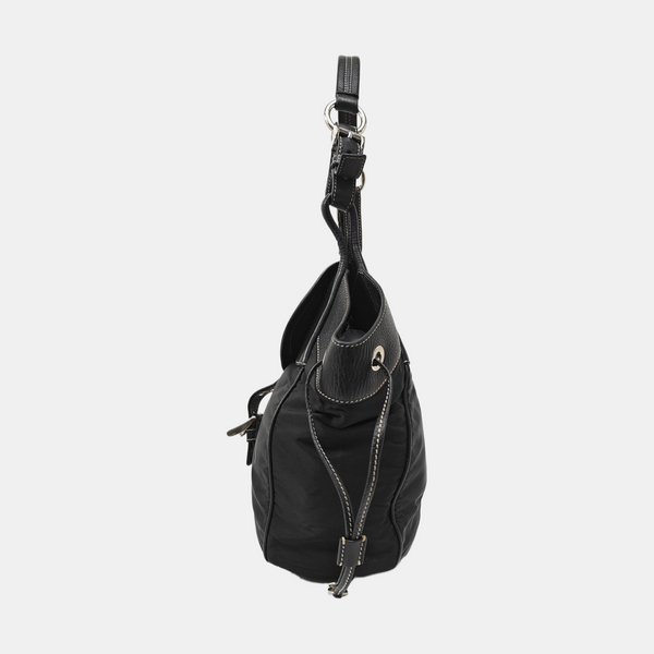 Nylon Top Handle Bag Black