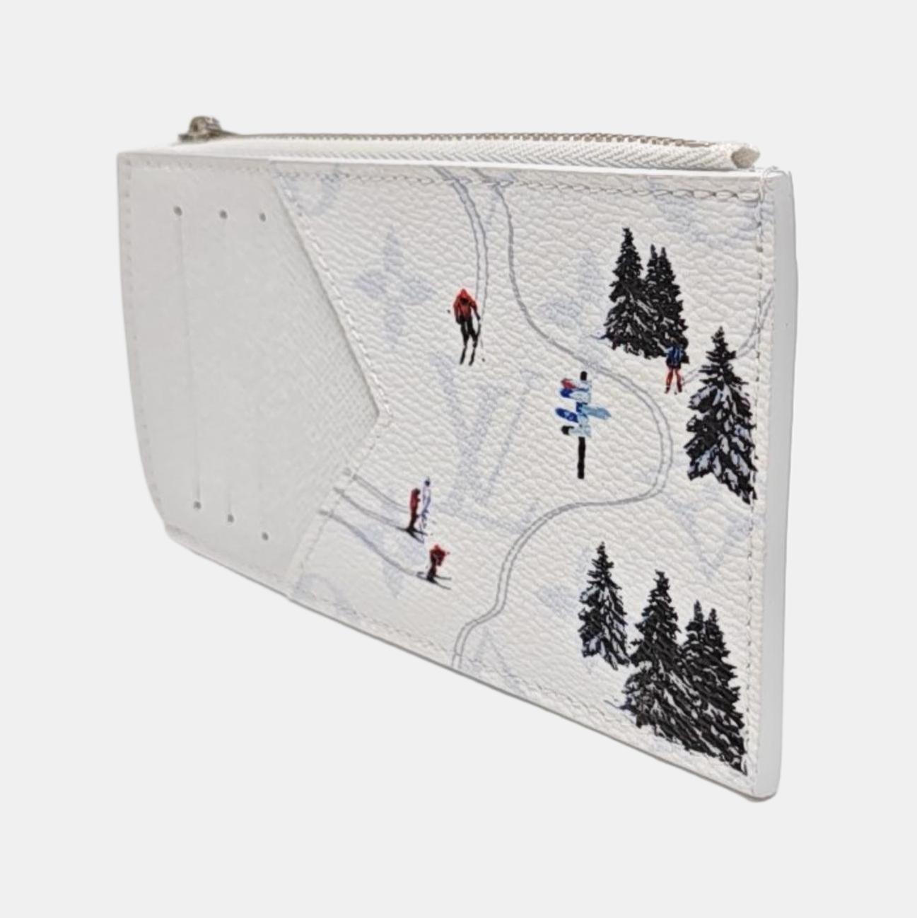 Coated Canvas Card Holder White