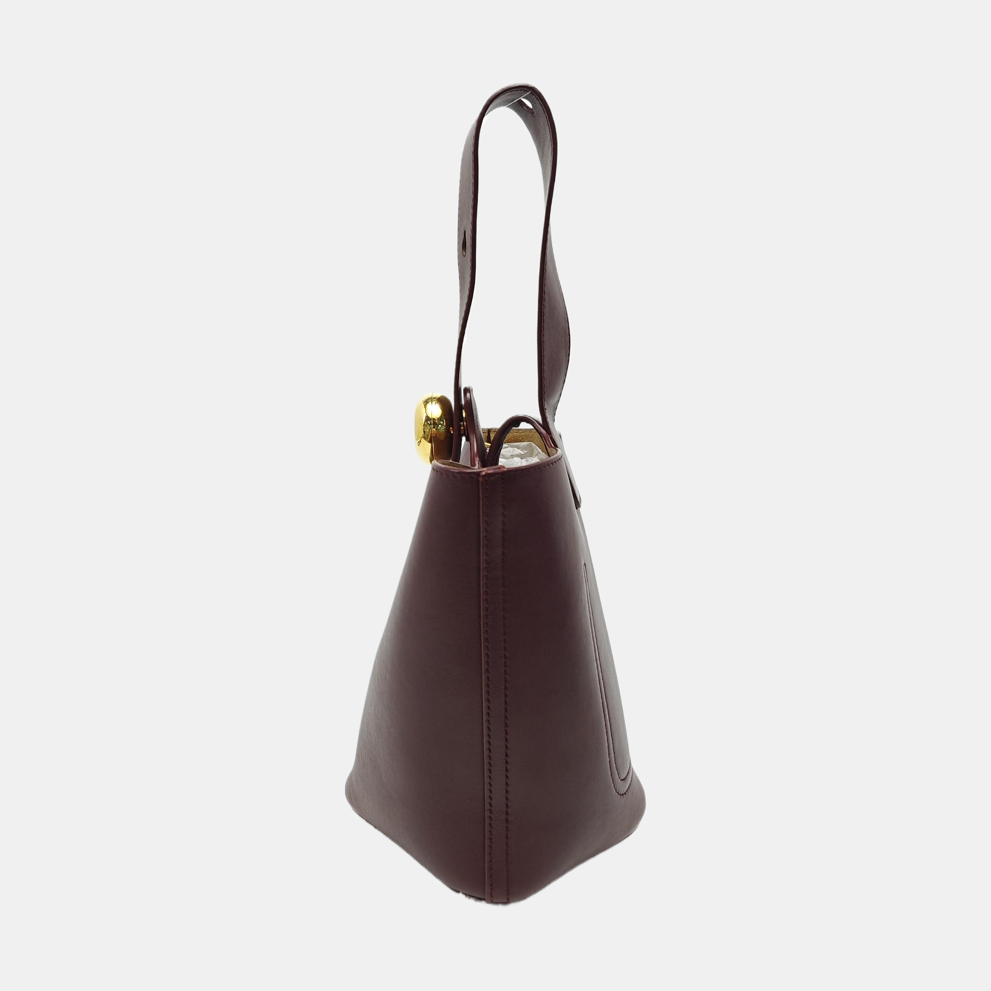 Pebble Bucket Mini Calfskin Red