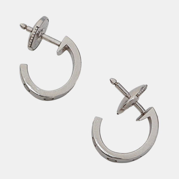 LOVE 18k White Gold Silver Stud Earrings