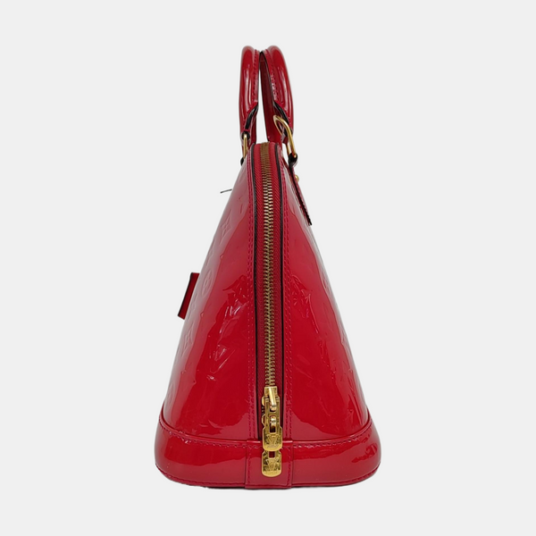 Authenticated pre-owned  ALMA PM Monogram Patent Leather Red - Top Handle Bag at Looply
