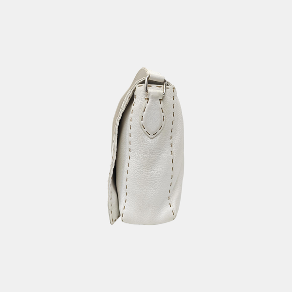 Quilted Calfskin Shoulder Bag White