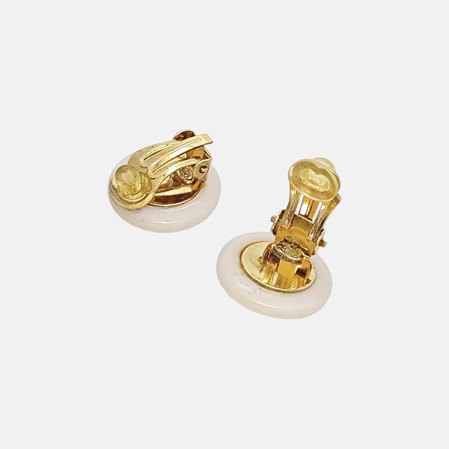 Metal White Clip On Earrings