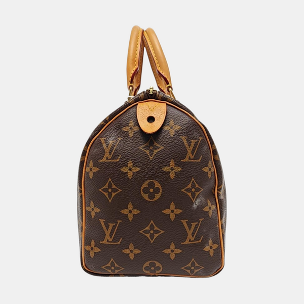 Authenticated pre-owned  SPEEDY 25 Monogram Coated Canvas Brown - Top Handle Bag at Looply