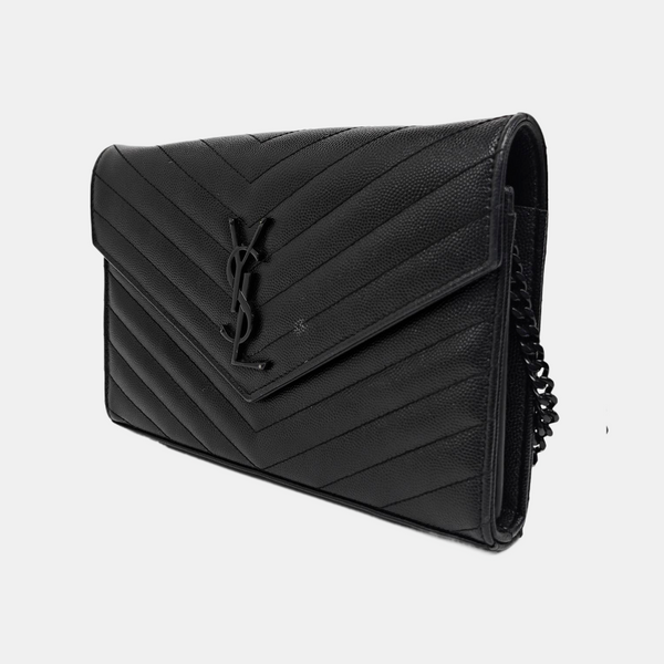 MONOGRAM Medium Chevron Calfskin Black