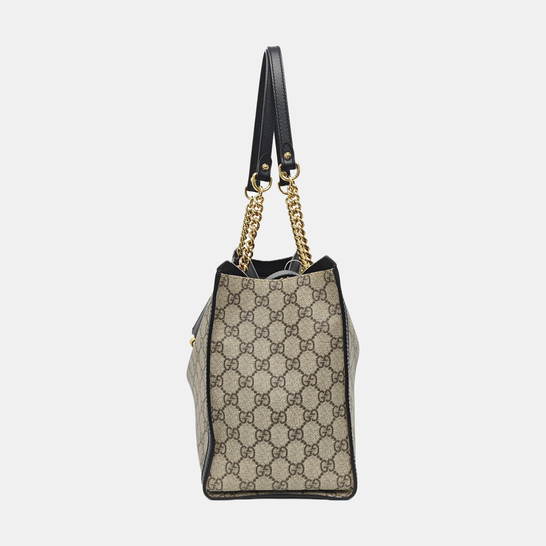 Padlock Medium Monogram Coated Canvas Beige