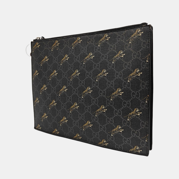 GG Supreme Monogram Coated Canvas Black