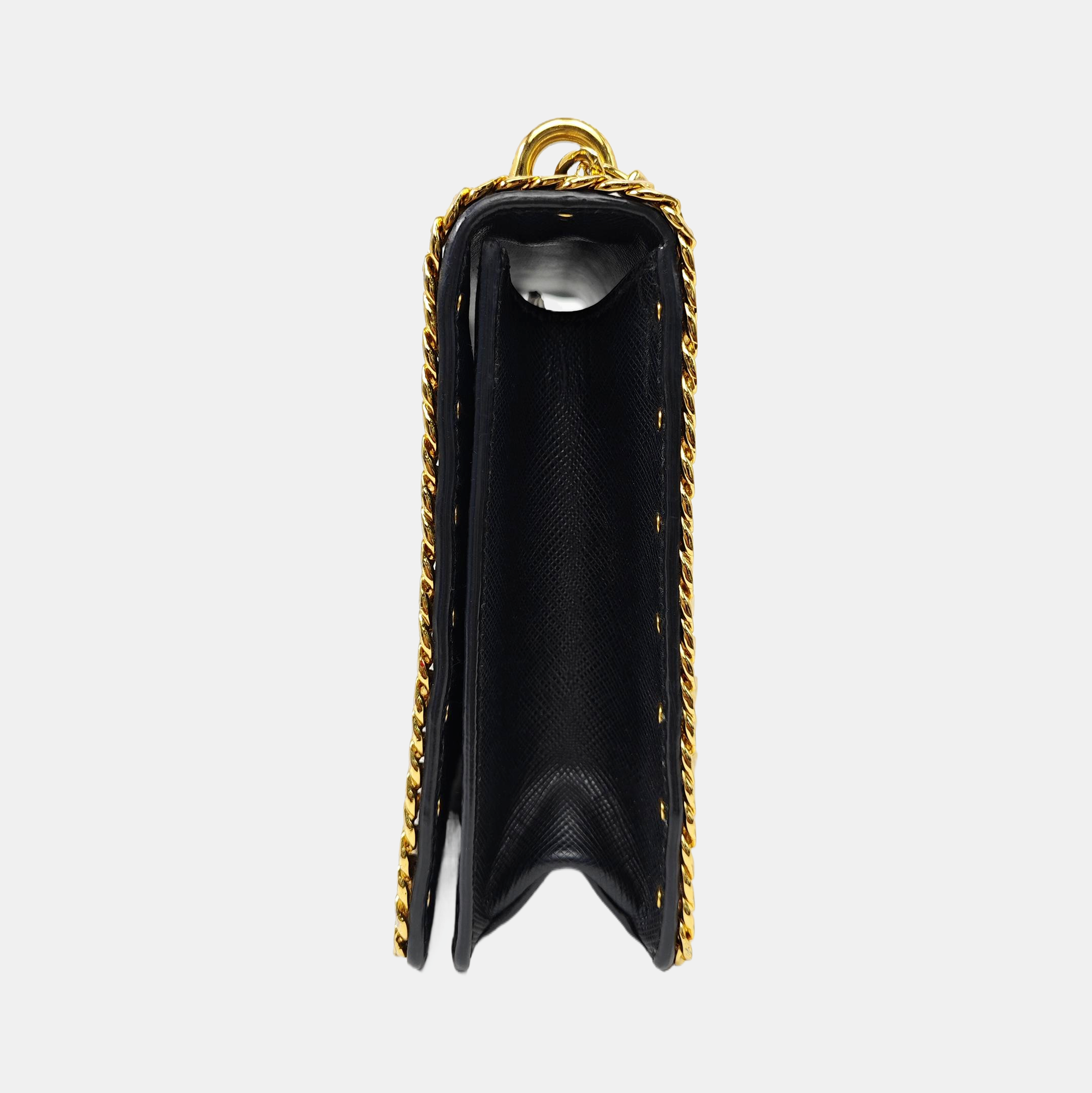 Saffiano Calfskin Shoulder Bag Black