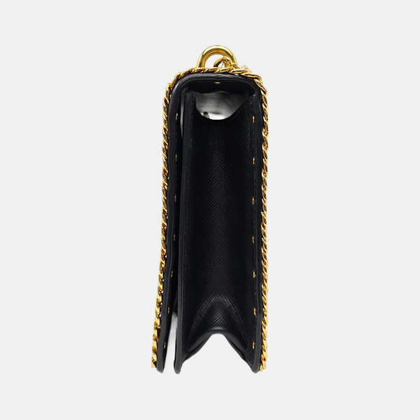 Saffiano Calfskin Shoulder Bag Black
