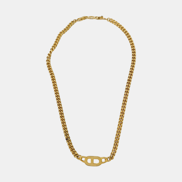 CD Navy Metal Gold Necklace