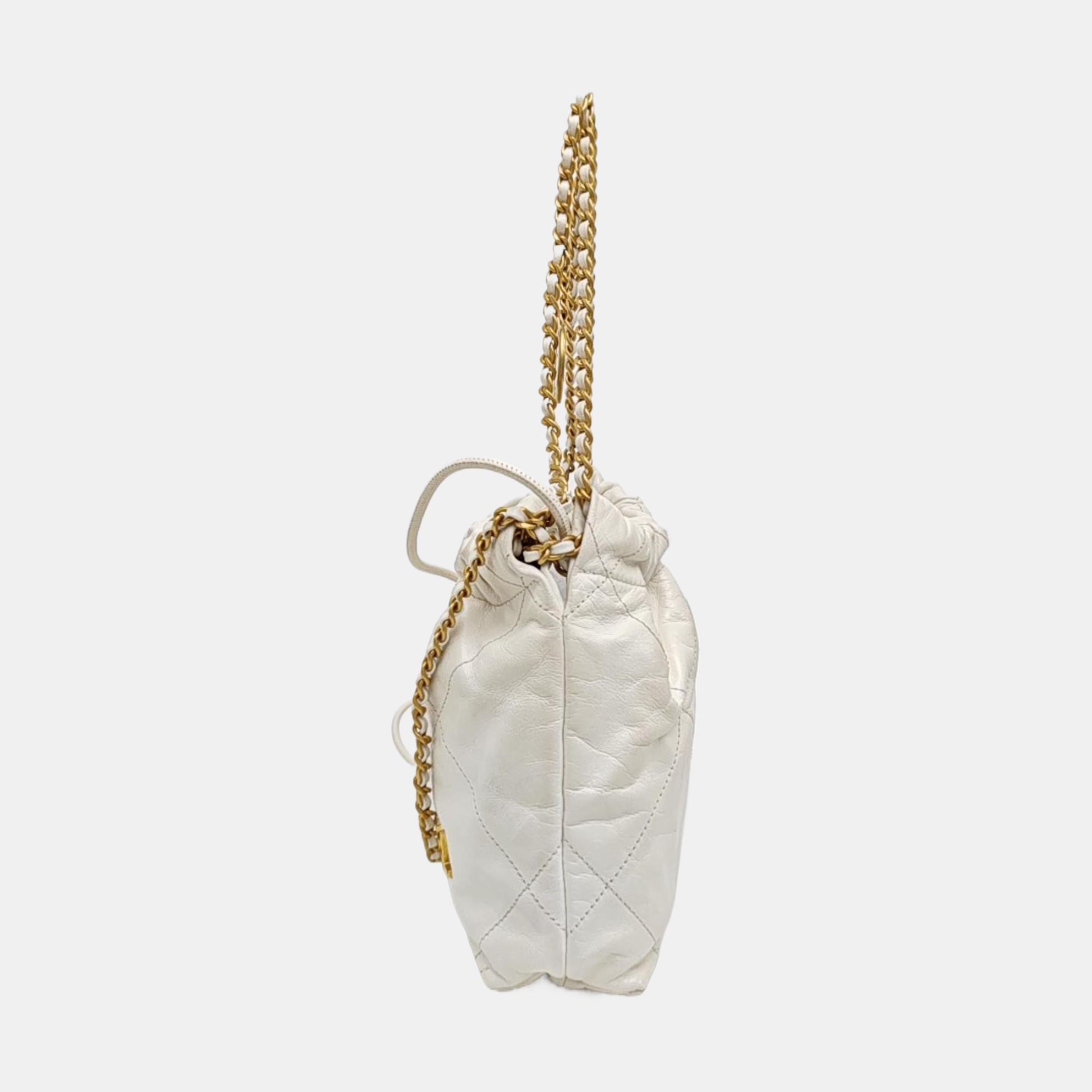 CHANEL 22 Mini Quilted Calfskin White