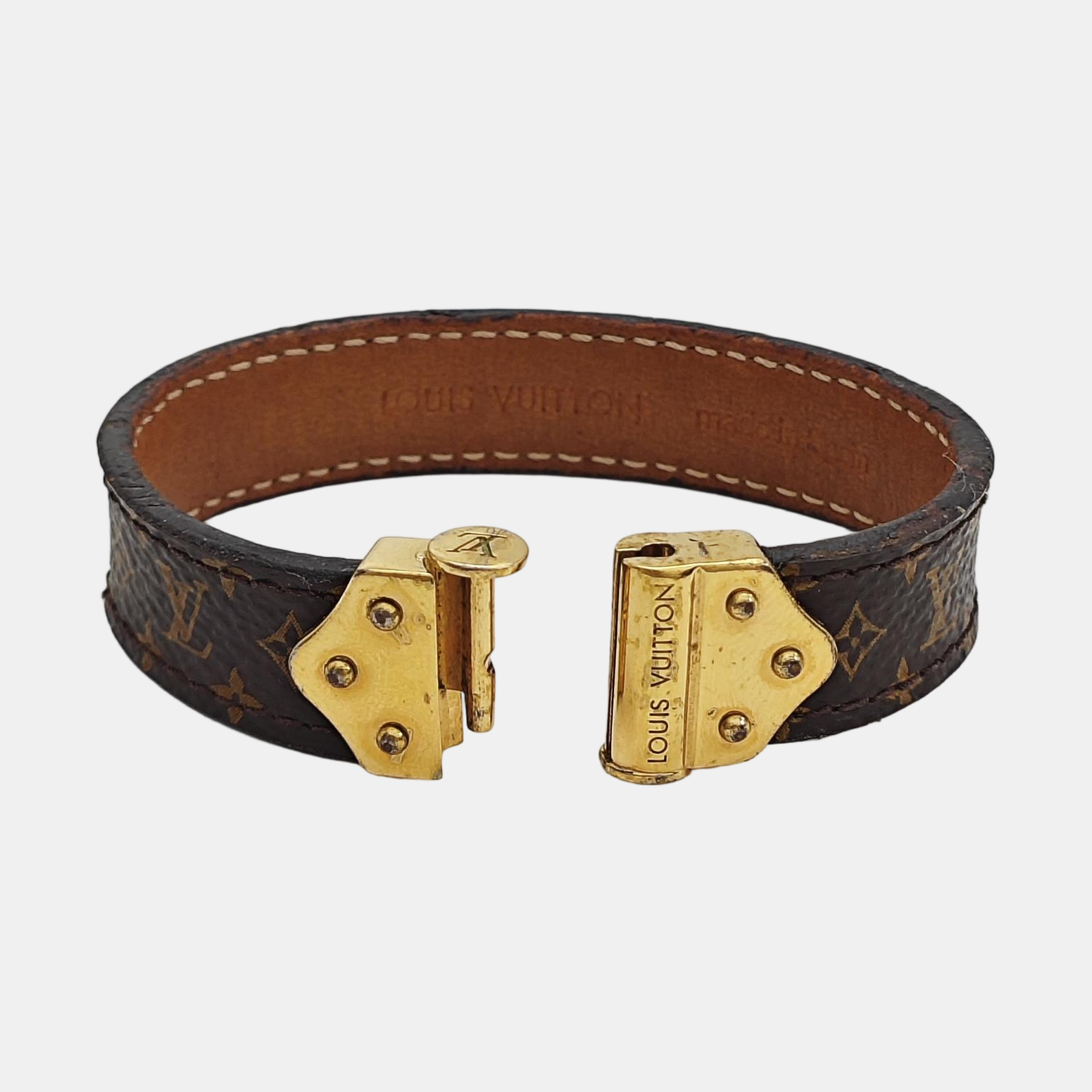 Coated Canvas Brown Bangle