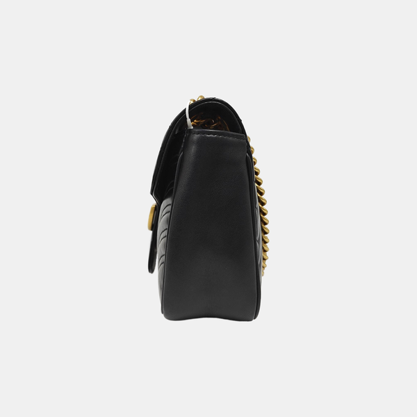 GG Marmont Medium Quilted Calfskin Black