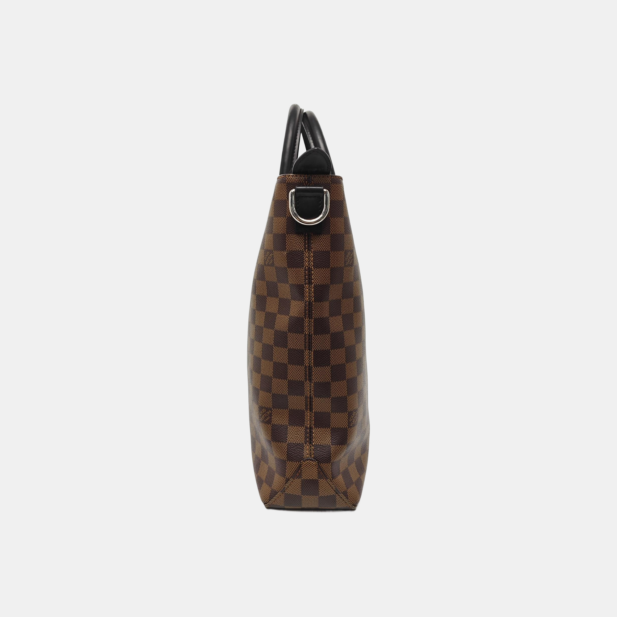 Damier Ebene Coated Canvas Tote Bag Brown