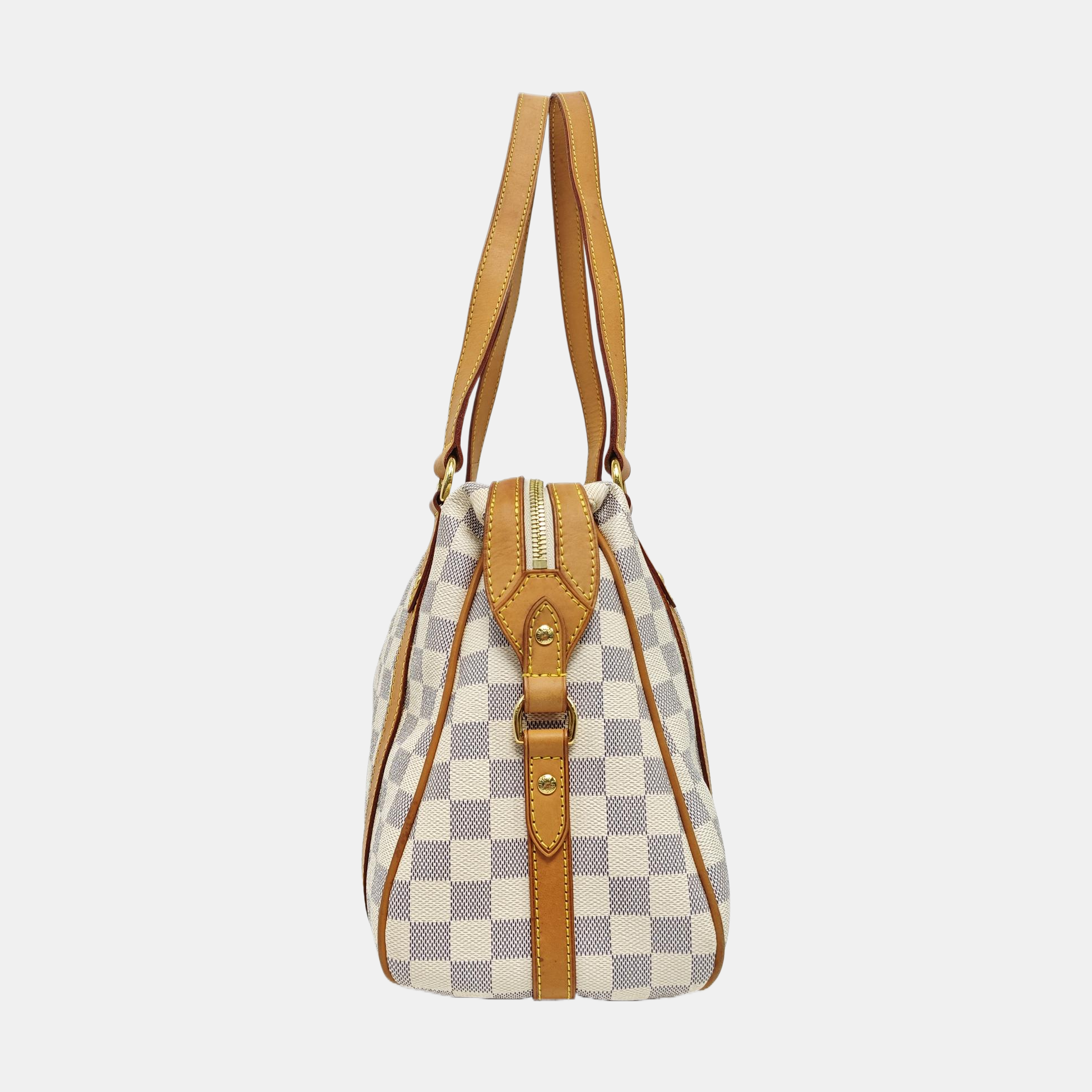 STRESA Damier Azur Coated Canvas White