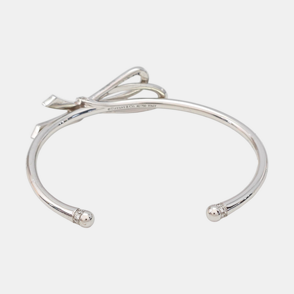 Tiffany Bow 18k White Gold Silver Bangle