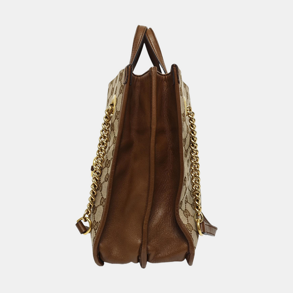 Authenticated pre-owned  Horsebit 1955 Medium Monogram Canvas Brown - Tote Bag at Looply