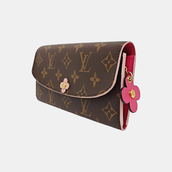 EMILIE Monogram Coated Canvas Brown Wallet