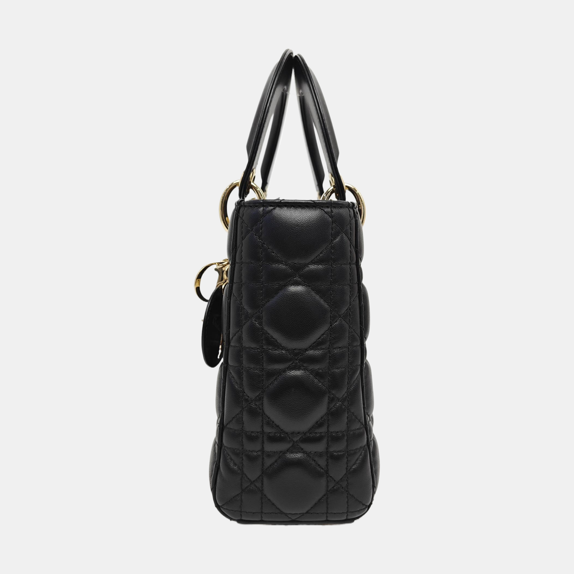 Lady Dior Small Cannage Lambskin Black