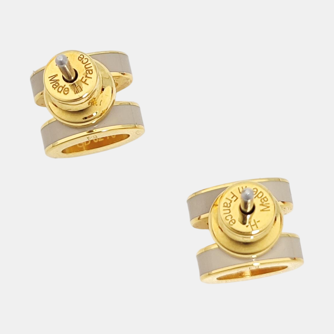 Pop H Metal Gold Stud Earrings