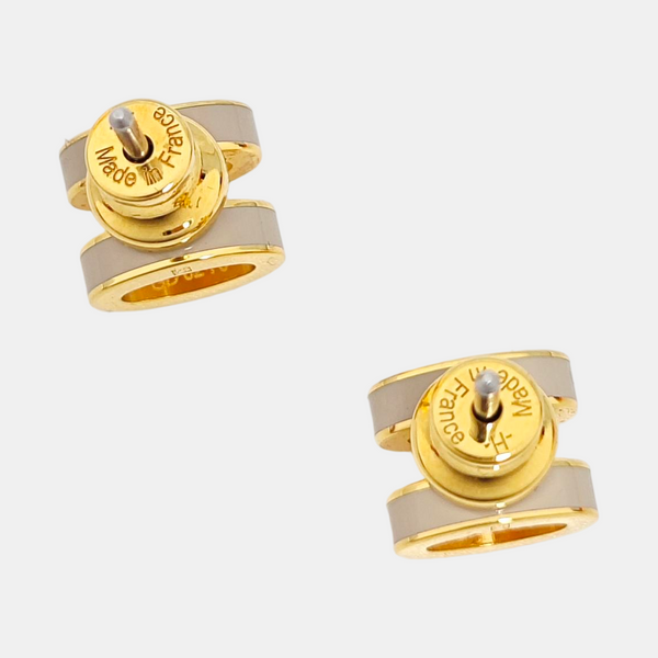 Pop H Metal Gold Stud Earrings