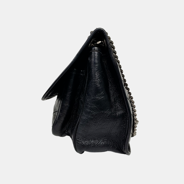 NIKI Medium Chevron Calfskin Black