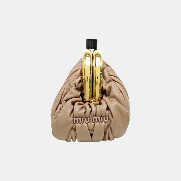 Miu Belle Quilted Lambskin Beige