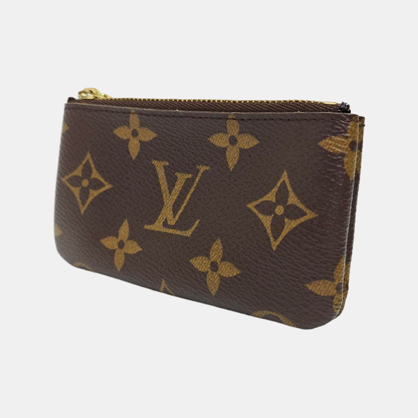 Monogram Coated Canvas Clutch Brown