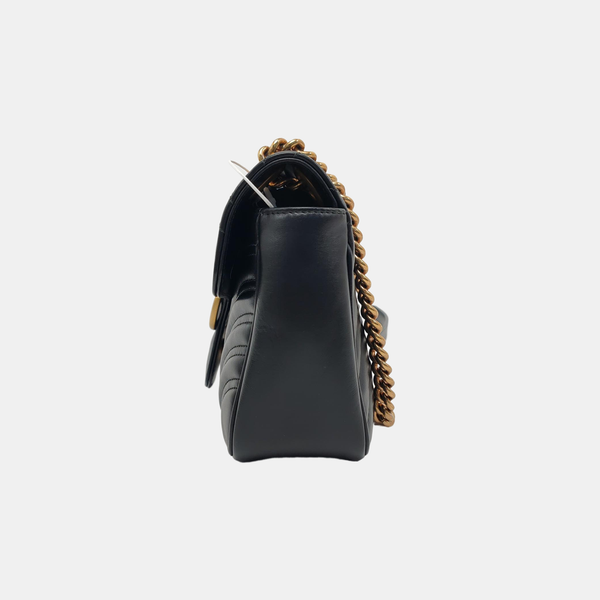 GG Marmont Medium Quilted Calfskin Black
