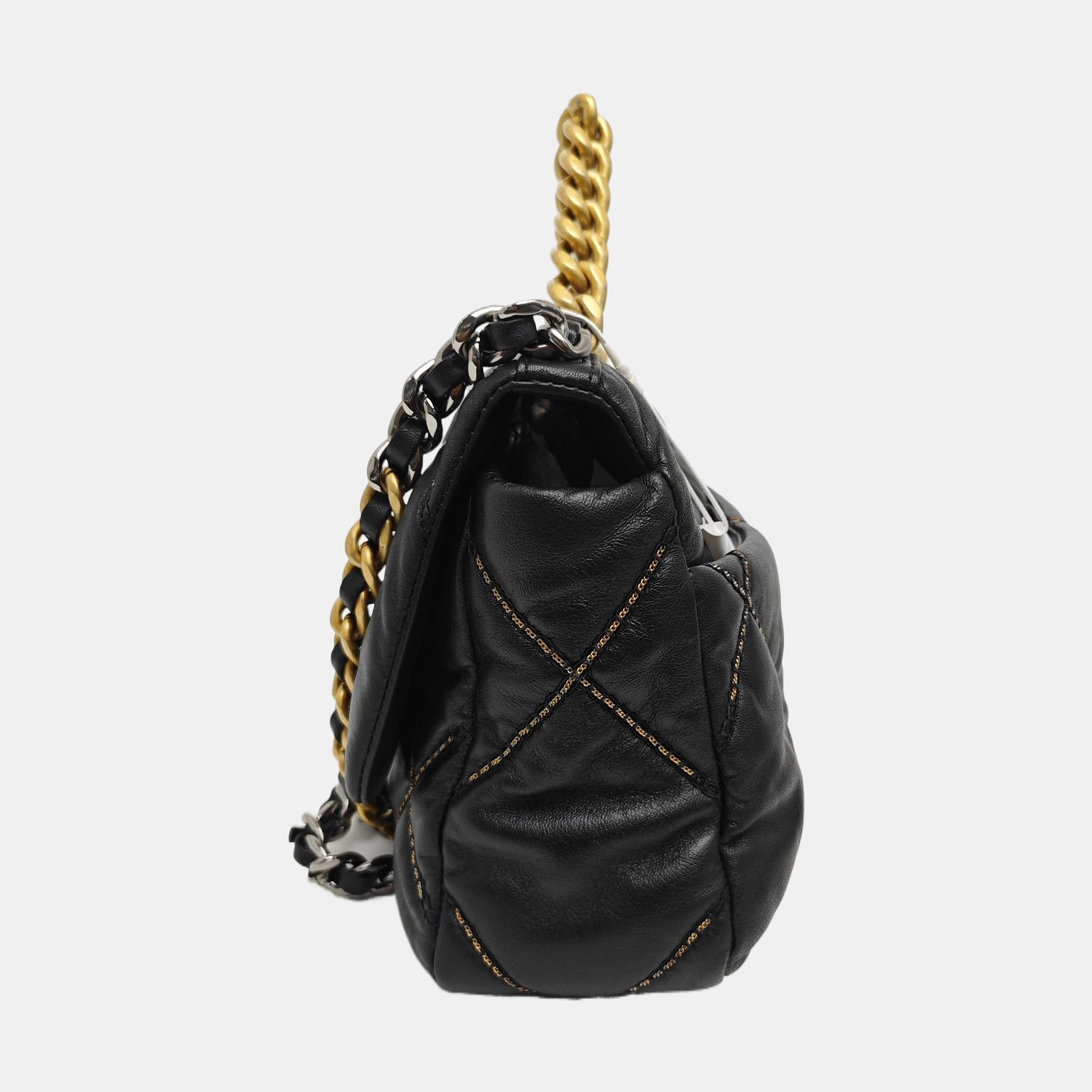 Quilted Lambskin Shoulder Bag Small Black