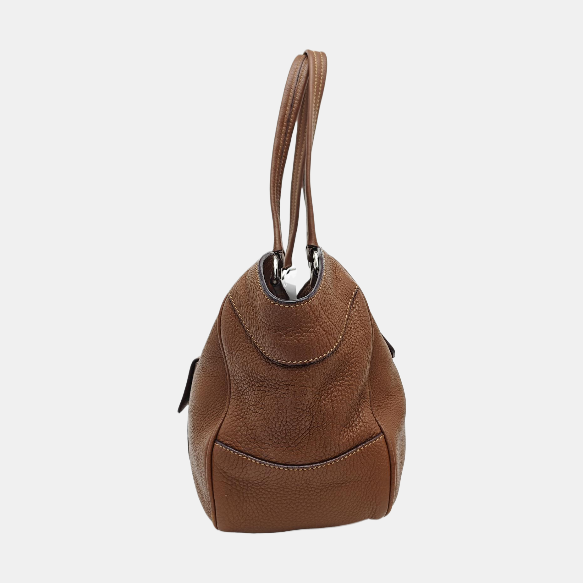 Calfskin Shoulder Bag Brown