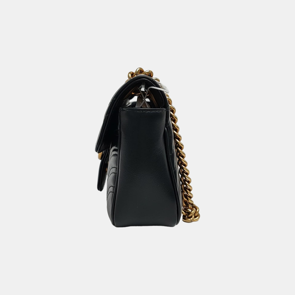 GG Marmont Small Quilted Calfskin Black