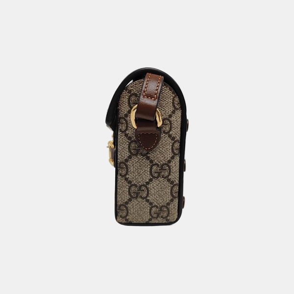 Horsebit 1955 Mini Monogram Coated Canvas Beige
