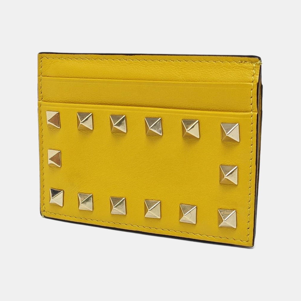 Leather Card Holder Yellow