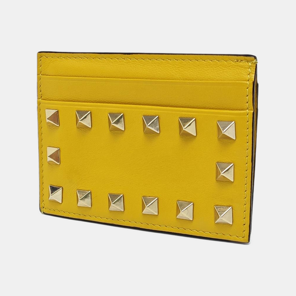 Leather Card Holder Yellow