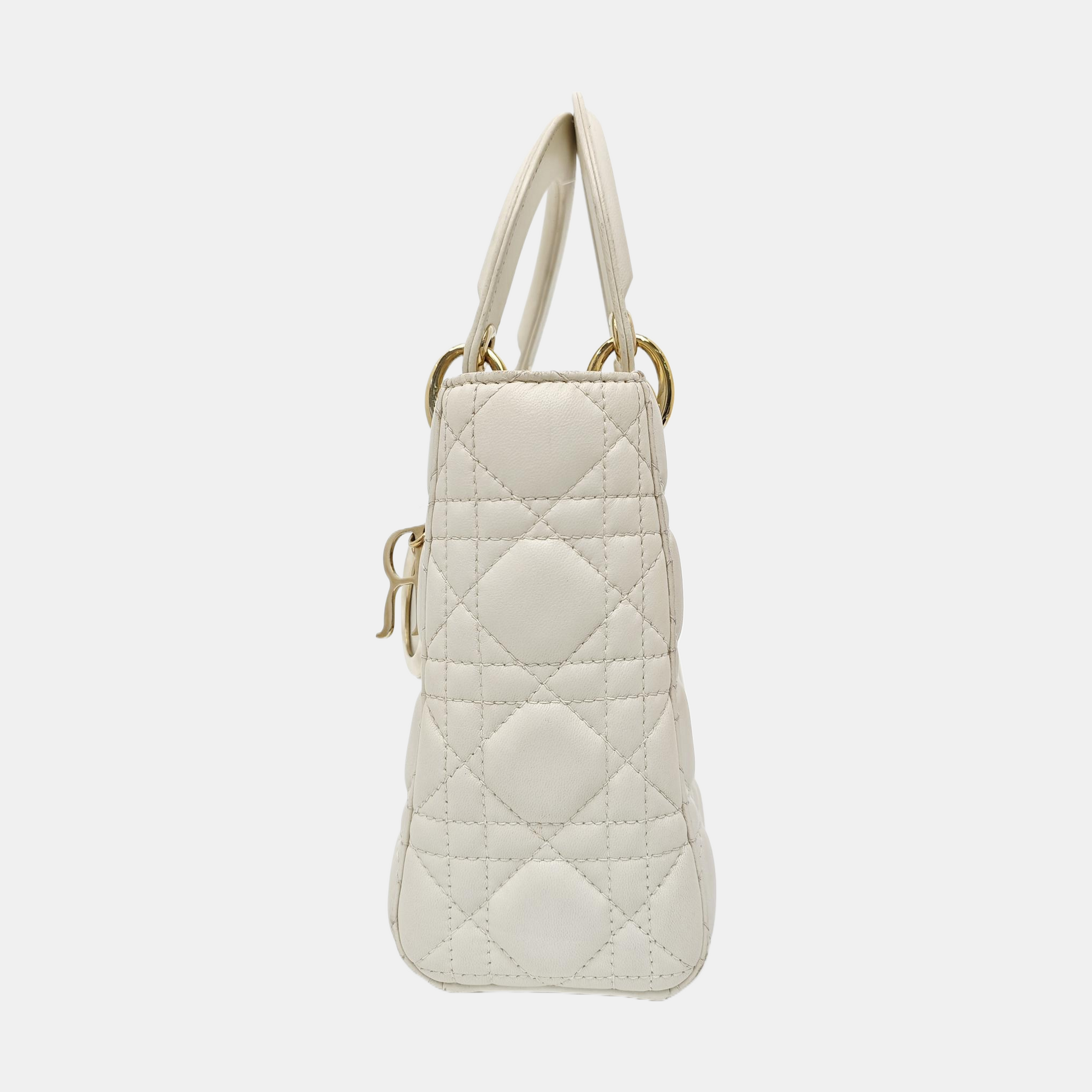 Lady Dior Small Cannage Lambskin White