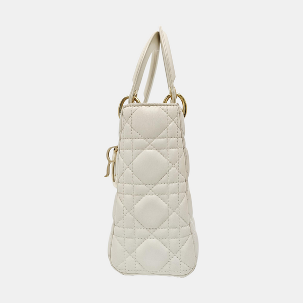 Lady Dior Small Cannage Lambskin White