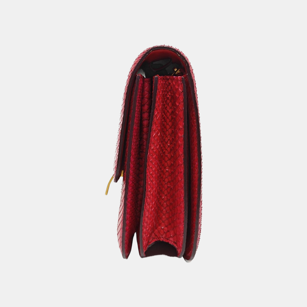 Authenticated pre-owned  CLASSIC BOX Medium Python Red - Shoulder Bag at Looply