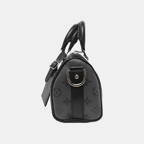 KEEPALL 25 Monogram Coated Canvas Black