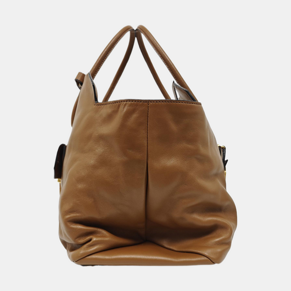 Calfskin Shoulder Bag Brown