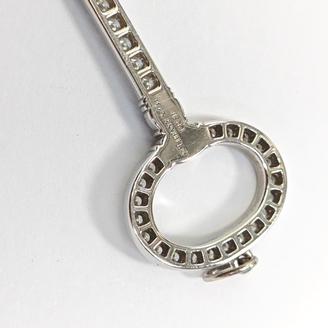 Tiffany Keys 18k White Gold Silver Pendant
