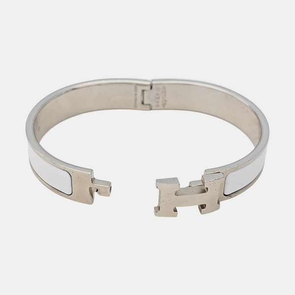 Clic H Metal Silver Bangle