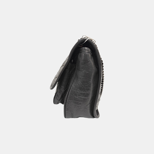 NIKI Small Chevron Calfskin Gray