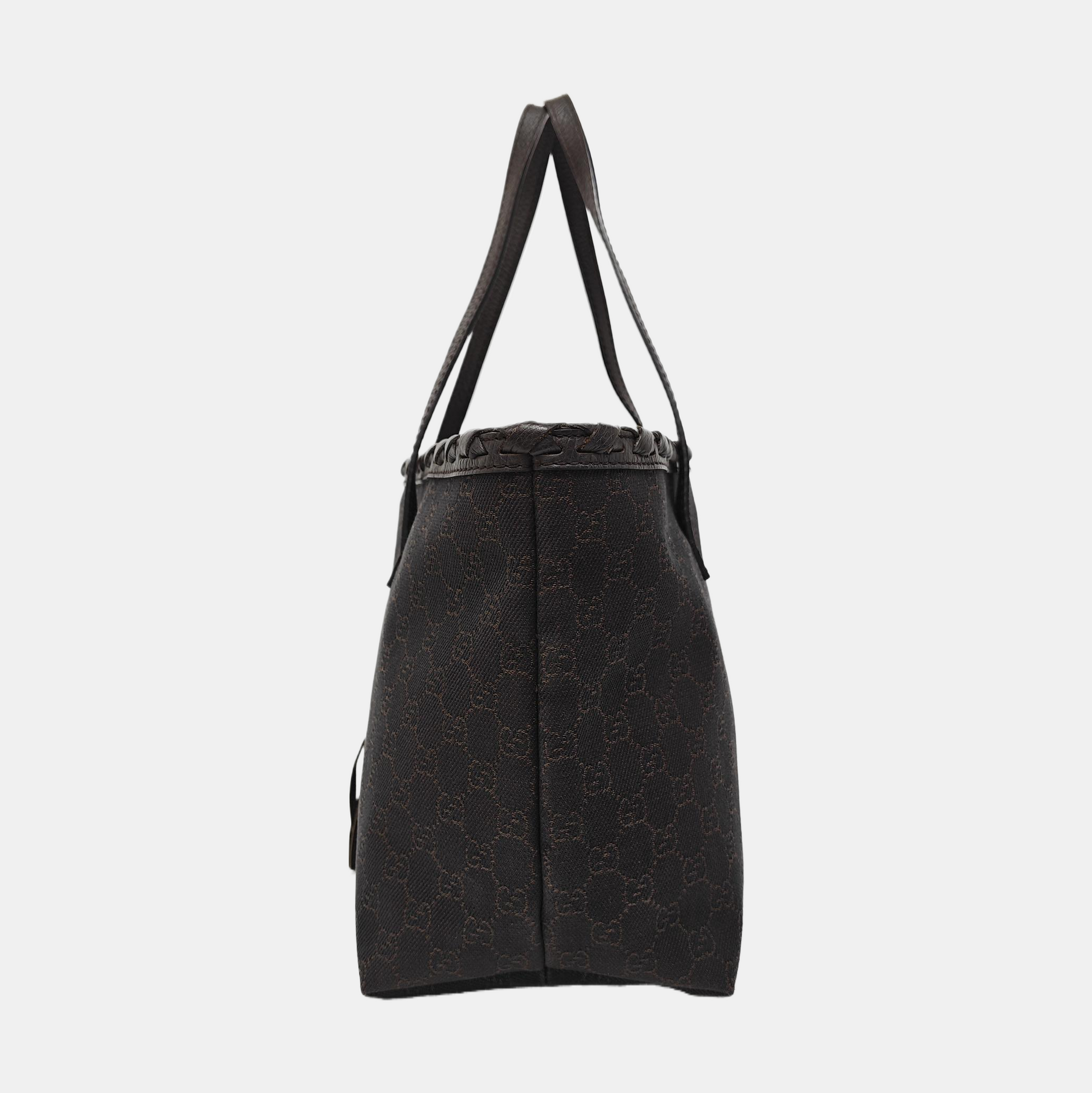 Monogram Canvas Tote Bag Brown
