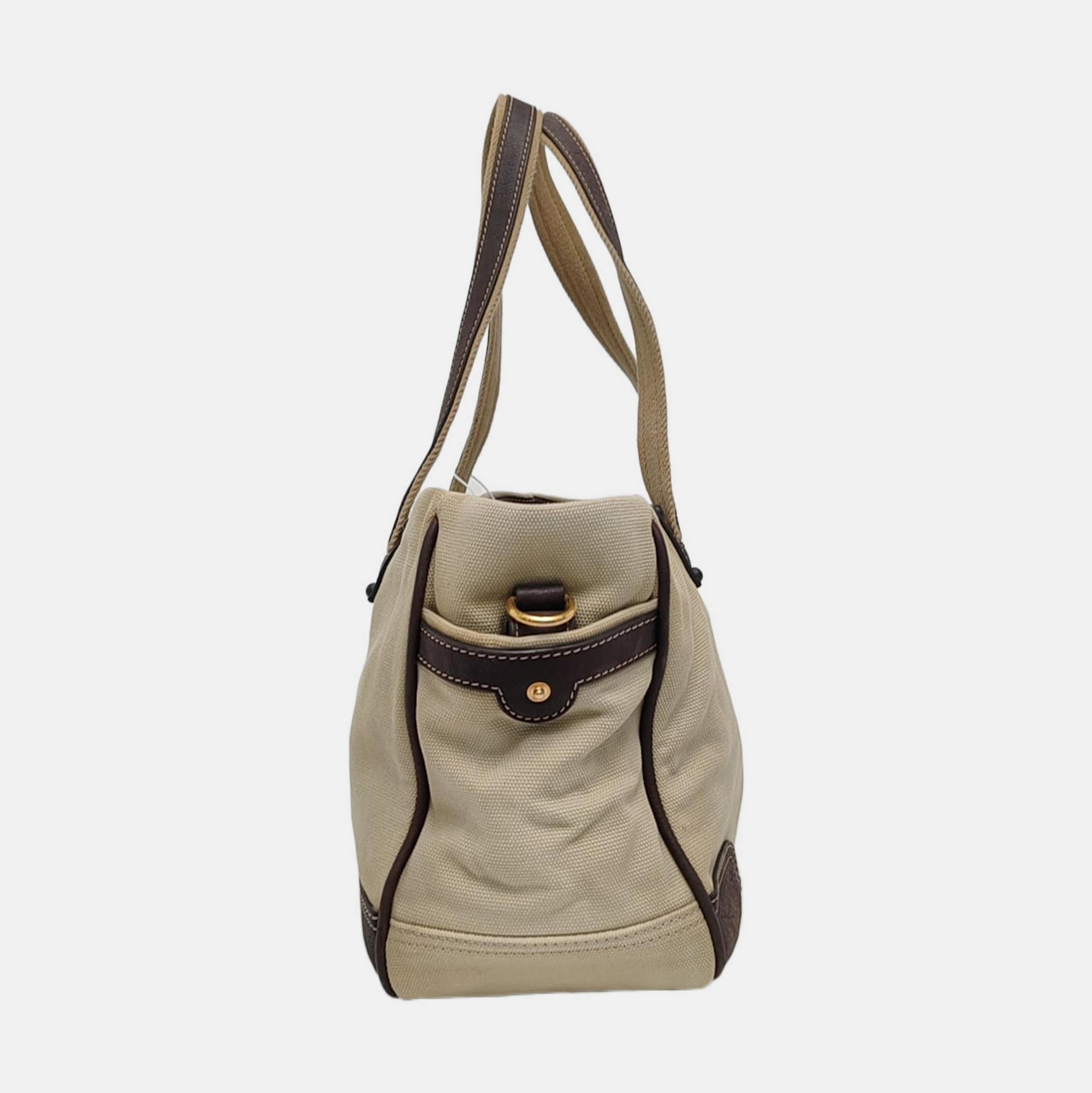 Canvas Top Handle Bag Beige