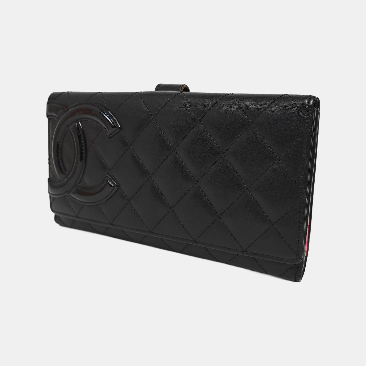 CAMBON Quilted Calfskin Black Wallet