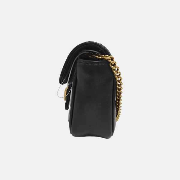 GG Marmont Mini Quilted Calfskin Black