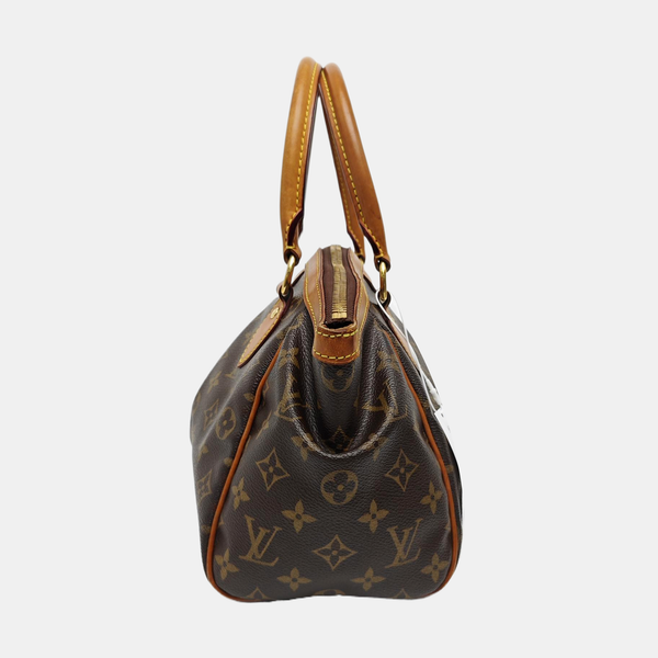 Monogram Coated Canvas Top Handle Bag Brown